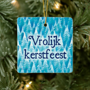 Ornement En Céramique Forêt Fractale Bleue - Fête de kerstfeest Vrolijk