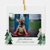 Ornement En Céramique Forever Accueil Premier Noël Animaux Secourus Phot (Devant)