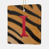 Ornement En Céramique Fourrure de tigre Monogramme personnalisé et alpha (Gauche)