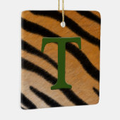 Ornement En Céramique Fourrure de tigre Monogramme personnalisé et enfan (Droite)
