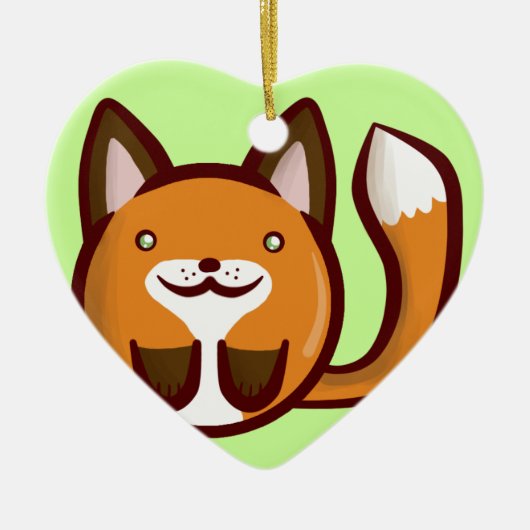 Ornement En Céramique Fox de Chibi (Devant)