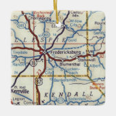 Ornement En Céramique Fredericksburg TX 1955 (Devant)