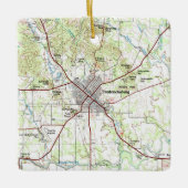 Ornement En Céramique Fredericksburg TX Topo Map (Devant)
