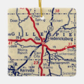 Ornement En Céramique Fredericksburg TX Vintage Map (Devant)