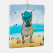 Ornement En Céramique French Bulldog sur la plage (Droite)