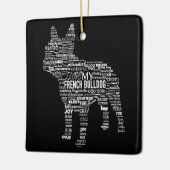 Ornement En Céramique Frenchie Gift | J'aime mon chien taureau français (Gauche)