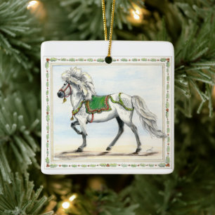 Ornement En Céramique Frey Jol Cheval Islandais Noël