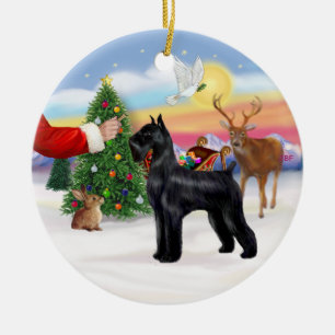 Ornement En Céramique Friandise pour un Schnauzer noir géant
