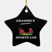 Ornement En Céramique Frisbee Golf Ugly Christmas Sweater (Dos)