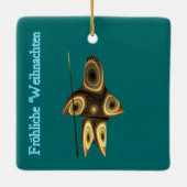 Ornement En Céramique Frohliche Weihnachten - Fractal Inuit Hunter (Dos)