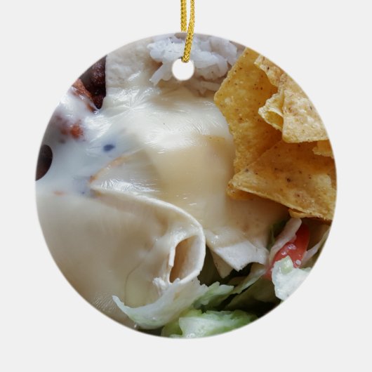 Ornement En Céramique Fromage fondu Nacho Drôle Nourriture (Devant)