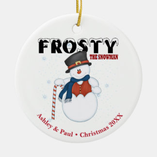 Ornement En Céramique Frosty Snowman Noël personnalisé