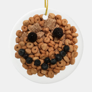 Ornement En Céramique Fruit souriant mignon et visage de céréales