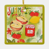 Ornement En Céramique Fruits d'été rustiques Joyeux Noël (Devant)