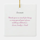 Ornement En Céramique Fuchsia Brunette Mariage Gown Bridesmaid Orament (Dos)