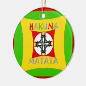 Ornement En Céramique Fun Rasta couleur rouge or vert (Gauche)