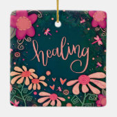 Ornement En Céramique Fun Rose Floral guérison Plutôt Coeur Inspirivée (Dos)