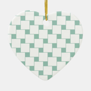 Ornement En Céramique Fun tissé Carré Mint Green