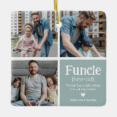 Ornement En Céramique Funcle 3 Photo Collage Définition Jolie Noël (Devant)