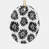 Ornement En Céramique Funky Black et blanc floral (Droite)