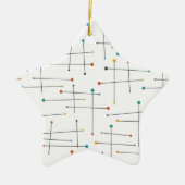 Ornement En Céramique Funky Lines Motif rétro mi-siècle Noël mi-siècle (Devant)