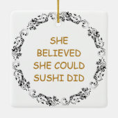 Ornement En Céramique Funky Sushi Pun Noël (Dos)