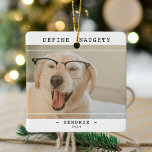 Ornement En Céramique Funny Animal de compagnie 'Define Naughty' Photo N<br><div class="desc">Funny Pet Photo ornement céramique de Noël. Le design comprend une photo de votre animal (chien,  chat,  lapin etc),  la rubrique "Définir les vilains",  leur nom et leur année. Tout le texte est facile à customiser en utilisant le modèle fourni.</div>
