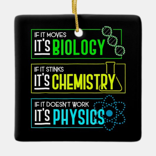 Ornement En Céramique Funny Biologie Chimie Physique Science Nerd (Devant)