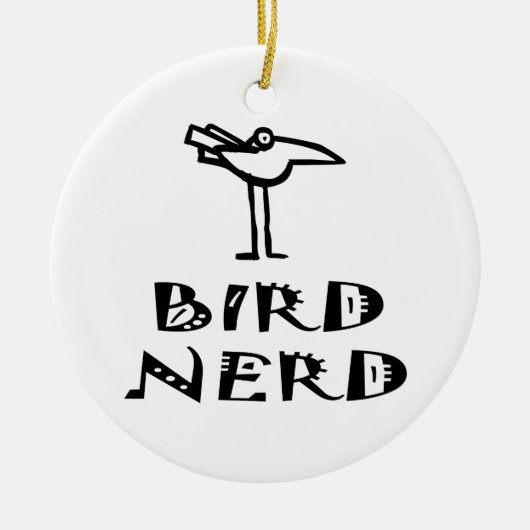 Ornement En Céramique Funny Bird Watcher (Devant)