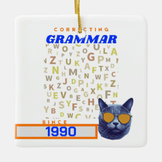 Ornement En Céramique Funny Enseignant Anglais - Correction de votre gra