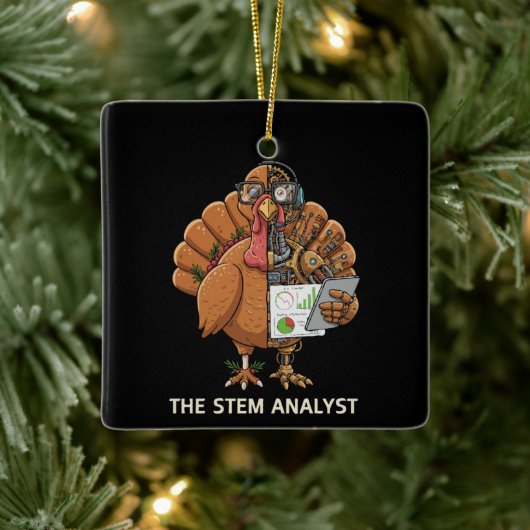 Ornement En Céramique Funny STEM Analyst Robot Turkey Thanksgiving Gift (Arbre)