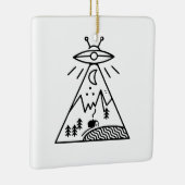 Ornement En Céramique Funny Ufo, Zone 51, Enlèvement d'Aliens (Droite)