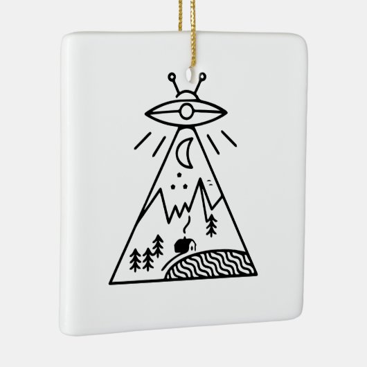 Ornement En Céramique Funny Ufo, Zone 51, Enlèvement d'Aliens (Droite)