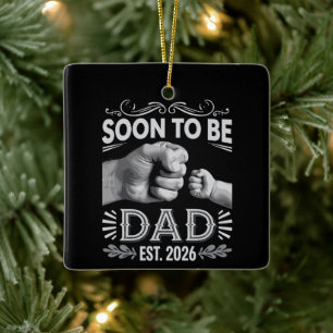 Ornement En Céramique Futur papa 2026 Annonce de grossesse