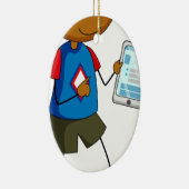 Ornement En Céramique Garçon et comprimé (Droite)