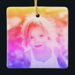 Ornement En Céramique Garde photo simple pour enfants<br><div class="desc">Do-it-yourself et customisez facilement avec vos propres images cette Personnalité Simple Enfants Photo Arc en Ciel Arc-en-Ciel Garde Ornement en Céramique. Ajoutez un format photo customisé : portrait vertical, paysage horizontal, carré. Créez votre propre cadeau photo de conservation unique pour la famille, les enfants, les grands-parents, les amis. Concevez votre...</div>