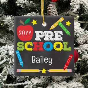 Ornement En Céramique Gardien de l'école maternelle Tableau noir Enfants