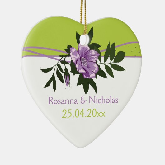 Ornement En Céramique Gardien vert mariage vert violet rose sauvage (Droite)