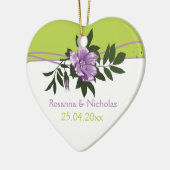 Ornement En Céramique Gardien vert mariage vert violet rose sauvage (Gauche)