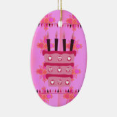 Ornement En Céramique Gâteau d'anniversaire floral pour elle / Filles Ar (Droite)