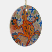 Ornement en céramique Gecko orange (Droite)