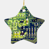 Ornement En Céramique Geek de carte à circuit imprimé vert PCB Personnal (Devant)