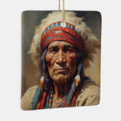 Ornement En Céramique Geronimo Portrait du chef guerrier indien (Droite)