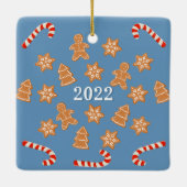 Ornement En Céramique Gingerbread Cookies Famille de quatre (Dos)