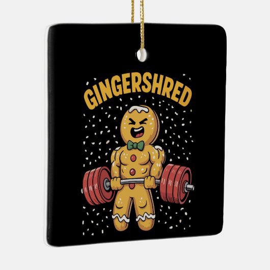 Ornement En Céramique Gingersher Funny Gingerbread Homme Gym Bodybuildin (Droite)