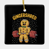 Ornement En Céramique Gingersher Funny Gingerbread Homme Gym Bodybuildin (Devant)