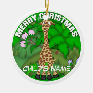 Ornement En Céramique Girafe de Joyeux Noël