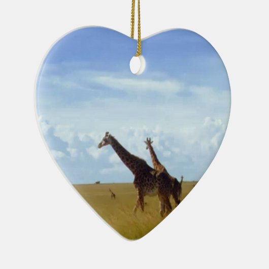 Ornement En Céramique Giraffe africaine Safari : Parc national du Kenya (Droite)