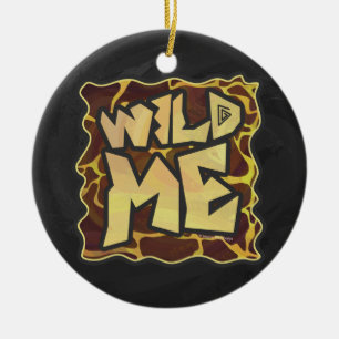 Ornement En Céramique Giraffe Brown et jaune