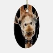 Ornement En Céramique Giraffe drôle avec Bowtie et Monocle (Droite)